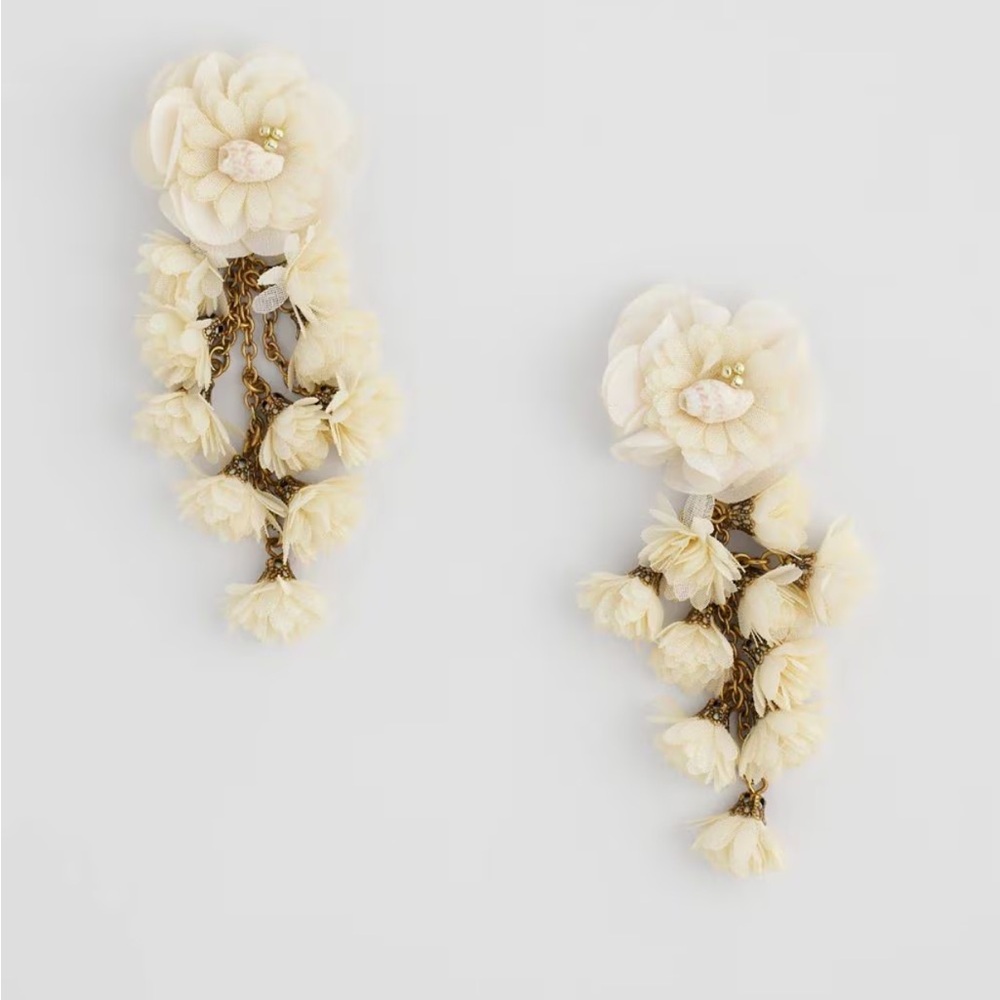 🐚🦪🐚 CHICO’S No Droop® Flower & Conch Shell Earrings 🐚🦪🐚 NWT 🐚🦪🐚